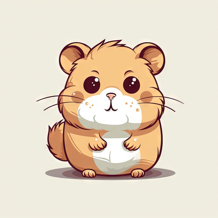 Clean Lines Hamster Clipart for Digital Art and Design Projects. Generative AIの素材