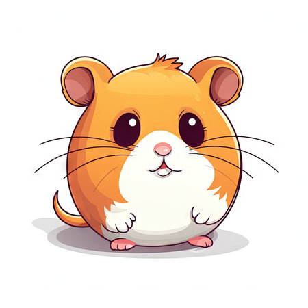 Clean Lines Hamster Clipart for Digital Art and Design Projects. Generative AIの素材