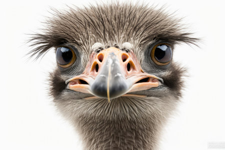 Majestic Ostrich on White Background for Posters and Web Design. Generative AIの素材