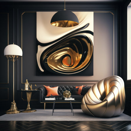 Luxury Modern Art: A Sophisticated Addition to Your Home Decor. Generative AIの素材