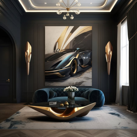 Luxury Modern Art: A Sophisticated Addition to Your Home Decor. Generative AIの素材