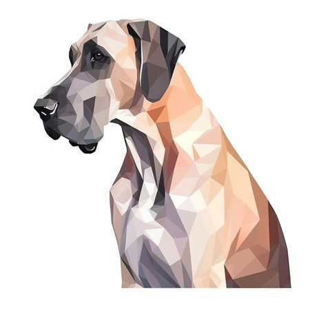 Minimalist Great Dane Watercolor Painting on Soft Pastel Background. Perfect for invitations and posters. Generative AIの素材