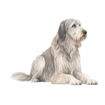 Minimalist Irish Wolfhound Watercolor Painting on Soft Pastel Background. Perfect for invitations and posters. Generative AIの素材