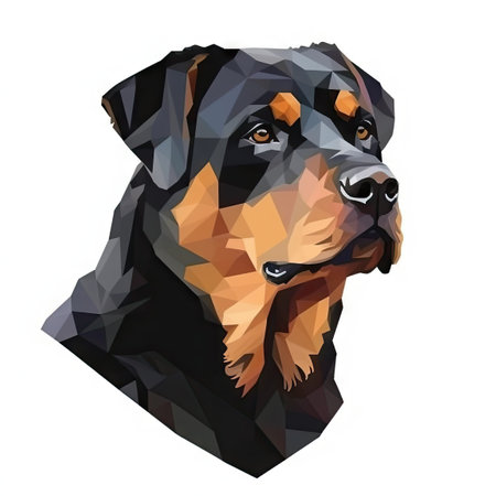 Minimalist Rottweiler Watercolor Painting on Soft Pastel Background. Perfect for invitations and posters. Generative AIの素材