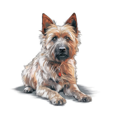 Soft Pastel Norwich Terrier Watercolor Painting for Invitations and Posters. Generative AIの素材