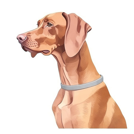 Minimalist Vizsla Watercolor Painting on Soft Pastel Background for Invitations and Posters. Generative AIの素材