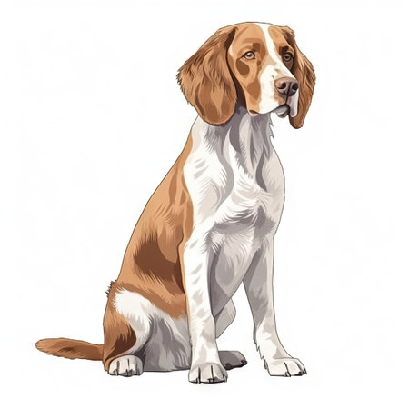 Minimalist Welsh Springer Spaniel Watercolor Painting in Soft Pastel Colors for Pet Lovers. Generative AIの素材