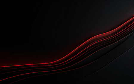 Ultra Minimalistic Red Lines PPT Background on Simple Black Paper. Perfect for presentations. Generative AIの素材