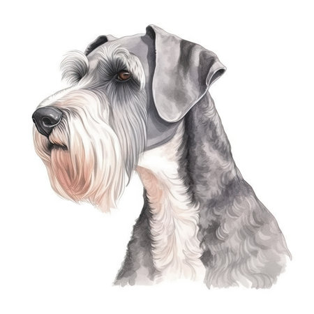 Soft Pastel Watercolor Painting of a Standard Schnauzer. Perfect for invitations and posters. Generative AIの素材