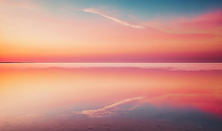 Magical Morning Seascape with Colorful Sky and Soft Natural Background for Posters and Wallpapers. Generative AIの素材