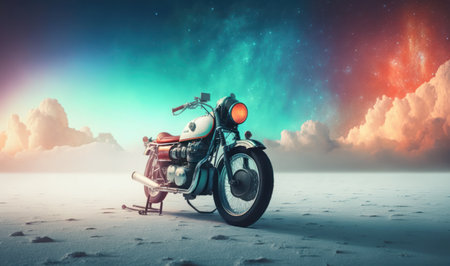 Soft Ethereal Dreamy Motorcycle Background for Professional Use. Generative AIの素材