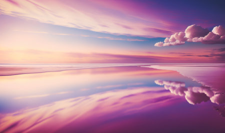 Magical Morning Seascape with Colorful Sky and Soft Natural Background for Posters and Wallpapers. Generative AIの素材