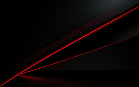 Ultra Minimalistic Red Lines PPT Background on Simple Black Paper. Perfect for presentations and slide shows. Generative AIの素材