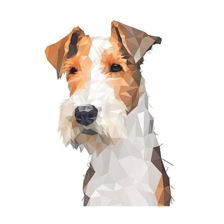 Minimalist Watercolor Painting of a Single Wire Fox Terrier in Soft Pastel Colors for Invitations and Posters. Generative AIの素材