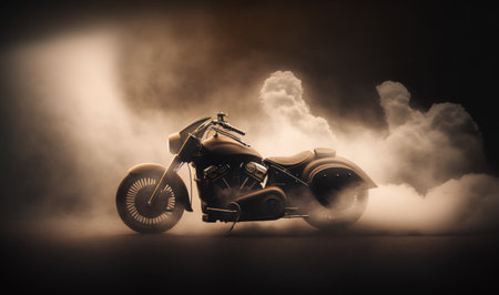 Soft Ethereal Dreamy Motorcycle Background for Professional Use. Generative AIの素材