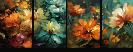 Vibrant Flower Painting Kit for DIY Projects. Generative AIの素材