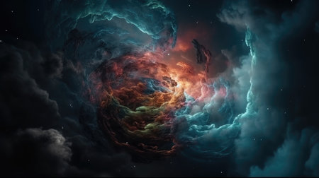 Swirling Clouds Leading to Other Worlds: A Surreal Manifestation. Perfect for posters and web. Generative AIの素材