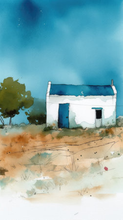 Charming Watercolor Landscape of Vibrant Portugal. Perfect for posters and invitations. Generative AIの素材