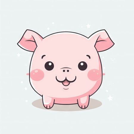Cute Pig Clipart for Kids' Crafts and Designs. Generative AIの素材