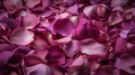 Romantic Pink Rose Petals Background for Valentine's Day Cards. Generative AIの素材