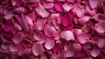 Romantic Pink Rose Petals Background for Valentine's Day Cards. Generative AIの素材