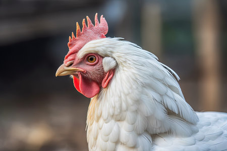 Beautiful Brahma Breed Chicken Portrait for Farm and Nature Lovers. Generative AIの素材