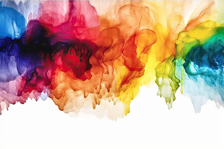 Pure Vibrant Watercolor Rainbow Banner for Invitations and Posters. Generative AIの素材