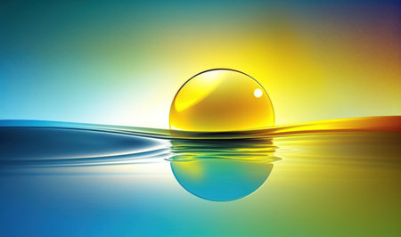 Ethereal Sun Reflection on Water Background for Posters and Web. Generative AIの素材