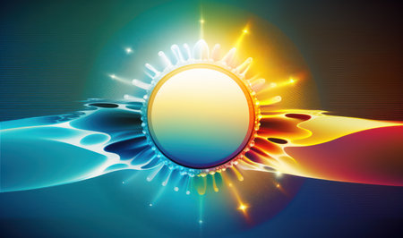 Ethereal Sun Reflection on Water Background for Posters and Web. Generative AIの素材