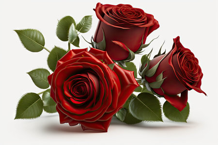 Vibrant Red Roses Bouquet for Gifting and Decoration. Generative AIの素材