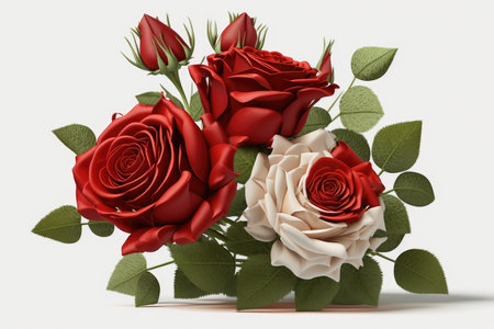 Vibrant Red Roses Bouquet for Gifting and Decoration. Generative AIの素材