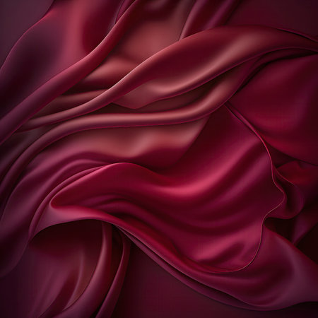 Elegant Burgundy Chiffon Fabric Abstract Background for Invitations. Generative AIの素材