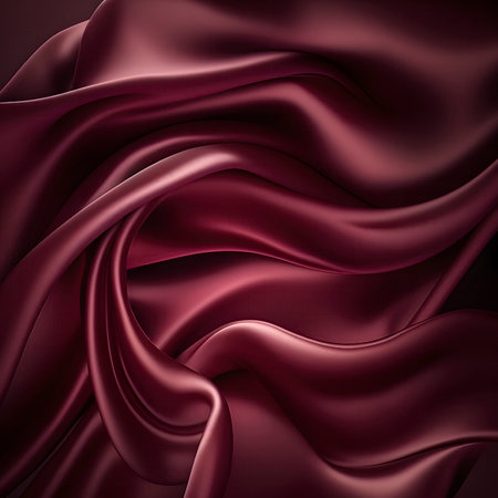 Elegant Burgundy Chiffon Fabric Abstract Background for Invitations. Generative AIの素材