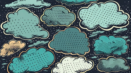Retro Empty Comic Speech Bubbles for Creative Projects. Generative AIの素材