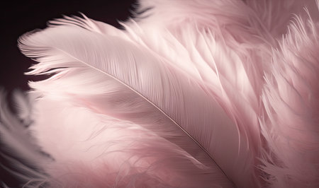 Soft Pink Feathers Texture Background for Dreamy Designs. Generative AIの素材