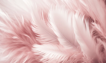Soft Pink Feathers Texture Background for Dreamy Designs. Generative AIの素材