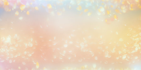 Soft Pastel Color Background with Petals and Bokeh Light. Perfect for invitations and posters. Generative AIの素材