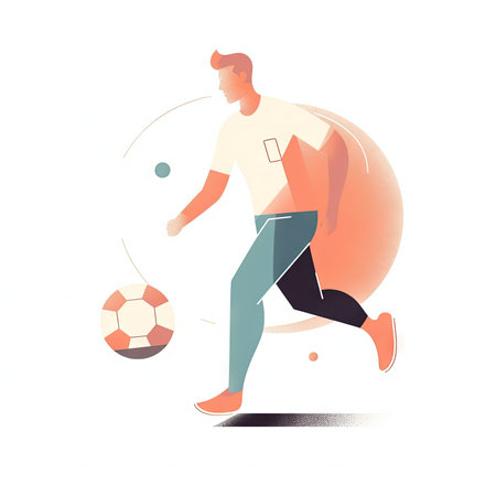 Minimalist Soccer Player Illustration on White Background for Sports Websites and Blogs. Generative AIの素材