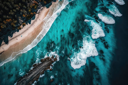 Refreshing Beach View for Relaxation and Calmness. Generative AIの素材