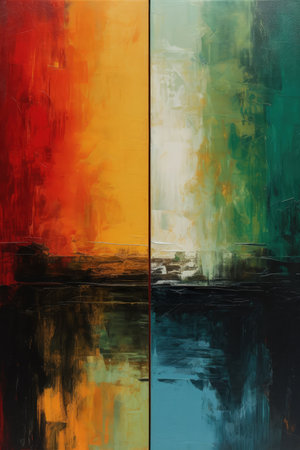 Minimalistic Impressionism Painting for Split Screen Designs. Generative AIの素材