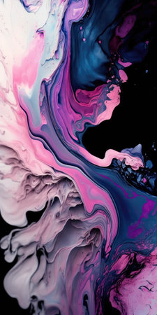 Soft Watercolor in Pink, Purple, Blue, and Black. Perfect for invitations and scrapbooking. Generative AIの素材