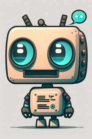 Cute OpenAI Chatbot Icon for Web and App Design. Generative AIの素材