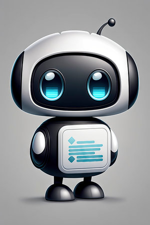 Cute OpenAI Chatbot Icon for Web and App Design. Generative AIの素材