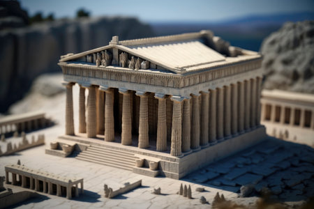 Miniature Parthenon in Greece. Perfect for Travel Brochures and Postcards. Generative AIの素材