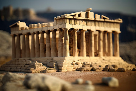 The Parthenon in Greece: A Miniature World. Generative AIの素材