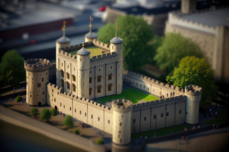 The Tower of London: A Miniature World. Perfect for Scrapbooking and Invitations. Generative AIの素材