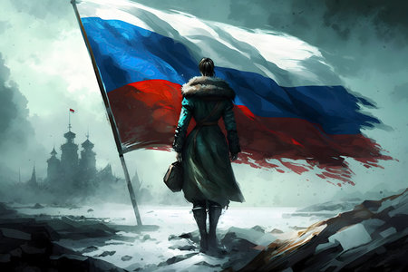 Patriotic Background with Russian Flag. Perfect for Posters and Invitations. Generative AIの素材