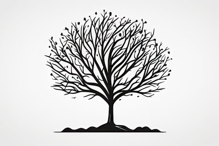 Simple Tree Logo Design for Nature-Themed Websites and Products. Generative AIの素材