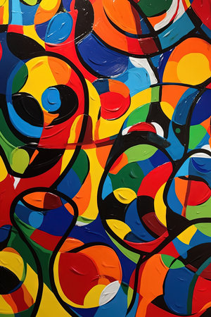 Bold and Colorful Abstract Shapes in Pop Art Style for Posters and Web. Generative AIの素材