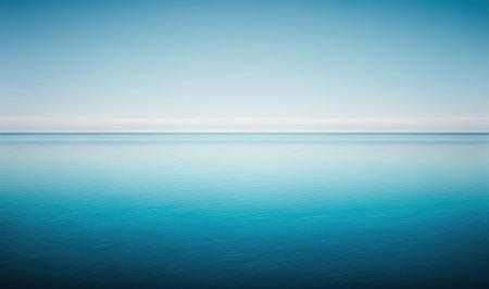 Tranquil Blue Sea Landscape for Relaxation and Meditation. Generative AIの素材